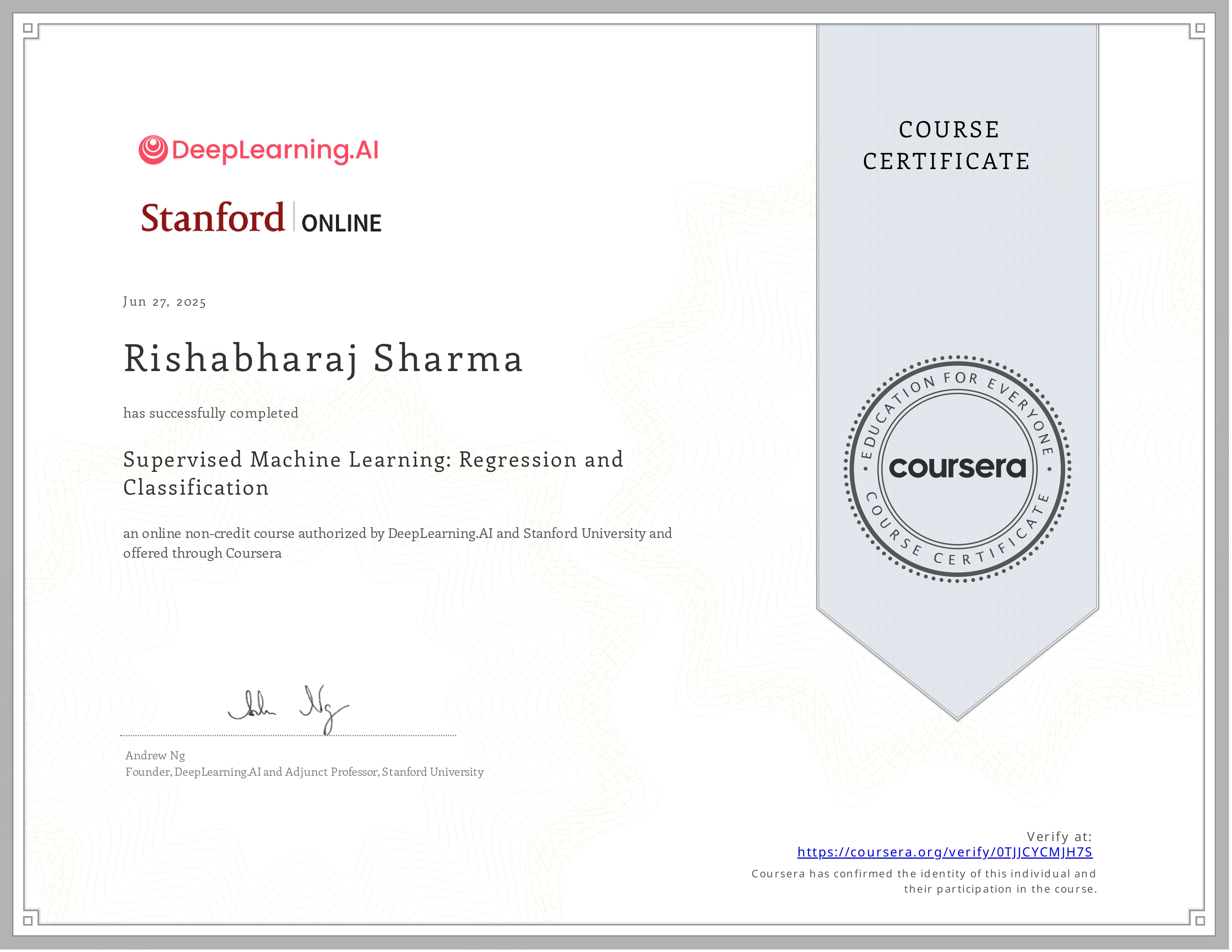 Supervised Machine Learning: Regression and Classification